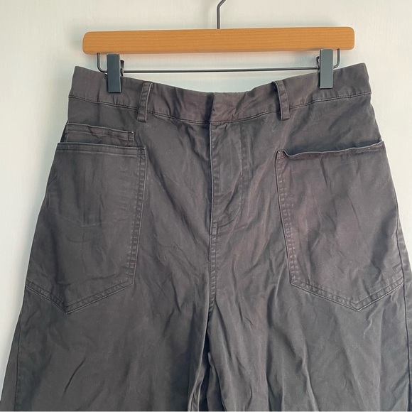 Ruti The Slouchy Soft Twill Pants Black Cotton Stretch Wide Leg Barrel Style 3 - Picture 7 of 12